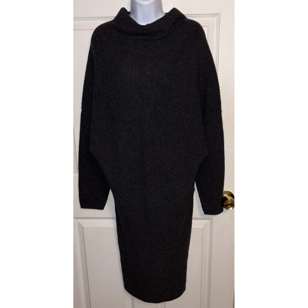 Brochu Walker M Charcoal Gray Clede Sweater Dress Wool Cashmere Blend Knit $598